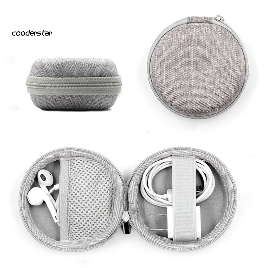 Túi Lưới Tròn / Vuông / Chữ Nhật Bằng EVA Cứng Đựng Dây Cáp Tai Nghe Cho Du Lịch