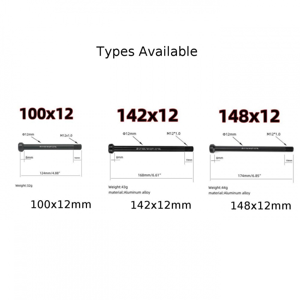 Trục Đòn Bẩy Xe Đạp Bằng Hợp Kim Nhôm 1x 32g / 44g 100x12mm / 142x12mm / 148x12mm