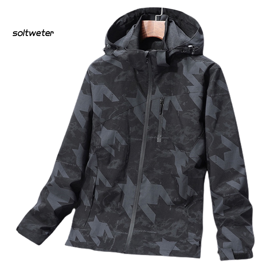 Áo Khoác Chống Gió Chống Nước Có Mũ Trùm Plus Size Cho Nam