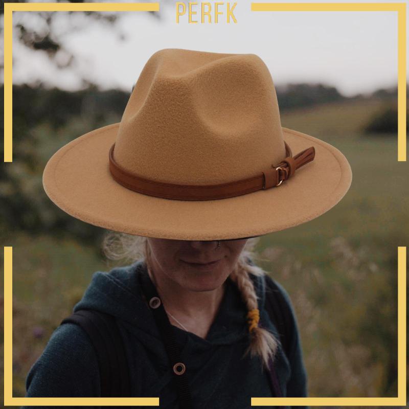 Mũ Fedora Vành Rộng Có Khóa Thắt Lưng Phong Cách Retro Mùa Thu Đông