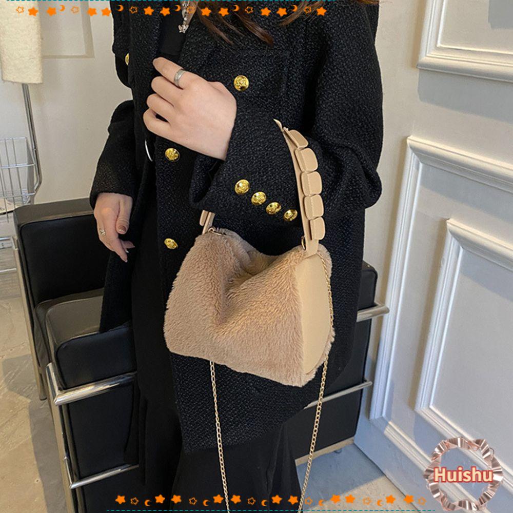 Túi Đeo Vai Bằng Lông Xù Kích Thước Lớn Cho Nữ