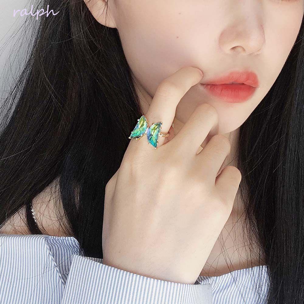 Nhẫn Hở Hình Bướm Màu Gradient Phong Cách Hàn Quốc Thời Trang Cho Nữ