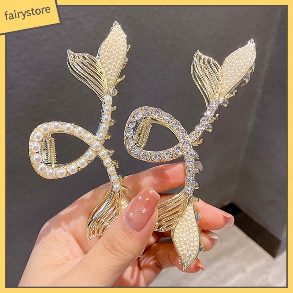 Kẹp Tóc Đính Ngọc Trai Giả Hình Đuôi Cá Sang Trọng