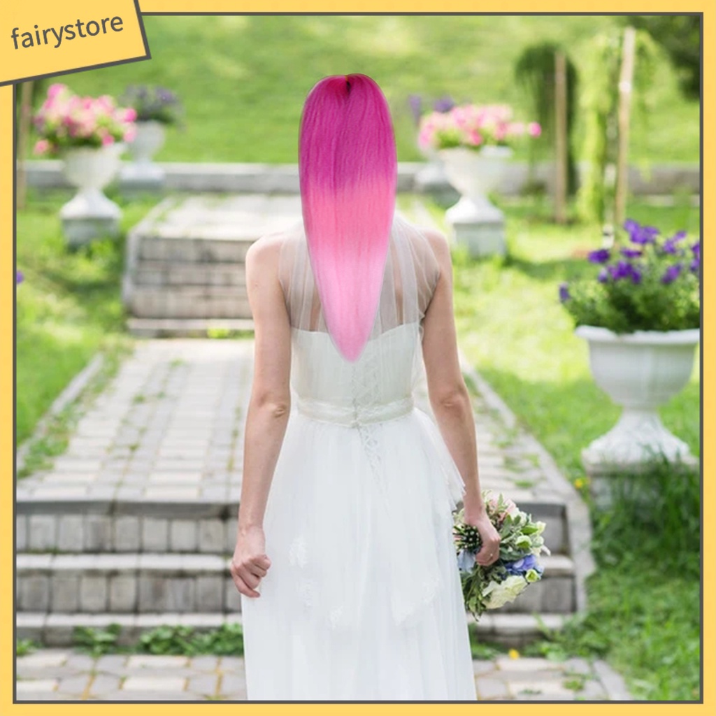 Bộ Tóc Giả Dài Thẳng Bằng Sợi Tổng Hợp Mềm Chịu Nhiệt Dành Cho Nữ Hóa Trang