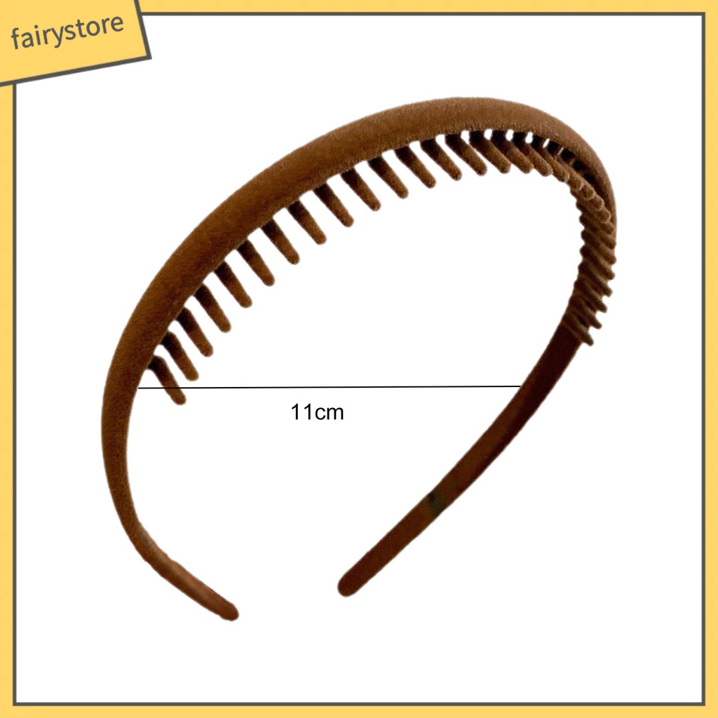 Băng Đô Cài Tóc Có Răng Mềm Co Giãn Chống Trượt Màu Trơn Cho Nữ