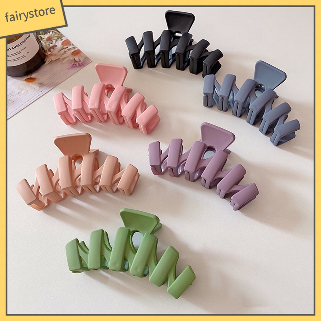 Kẹp Tóc Cá Mập Màu Trơn Bằng Nhựa Resin Thân Thiện Với Môi Trường Kích Thước Lớn [FRO]