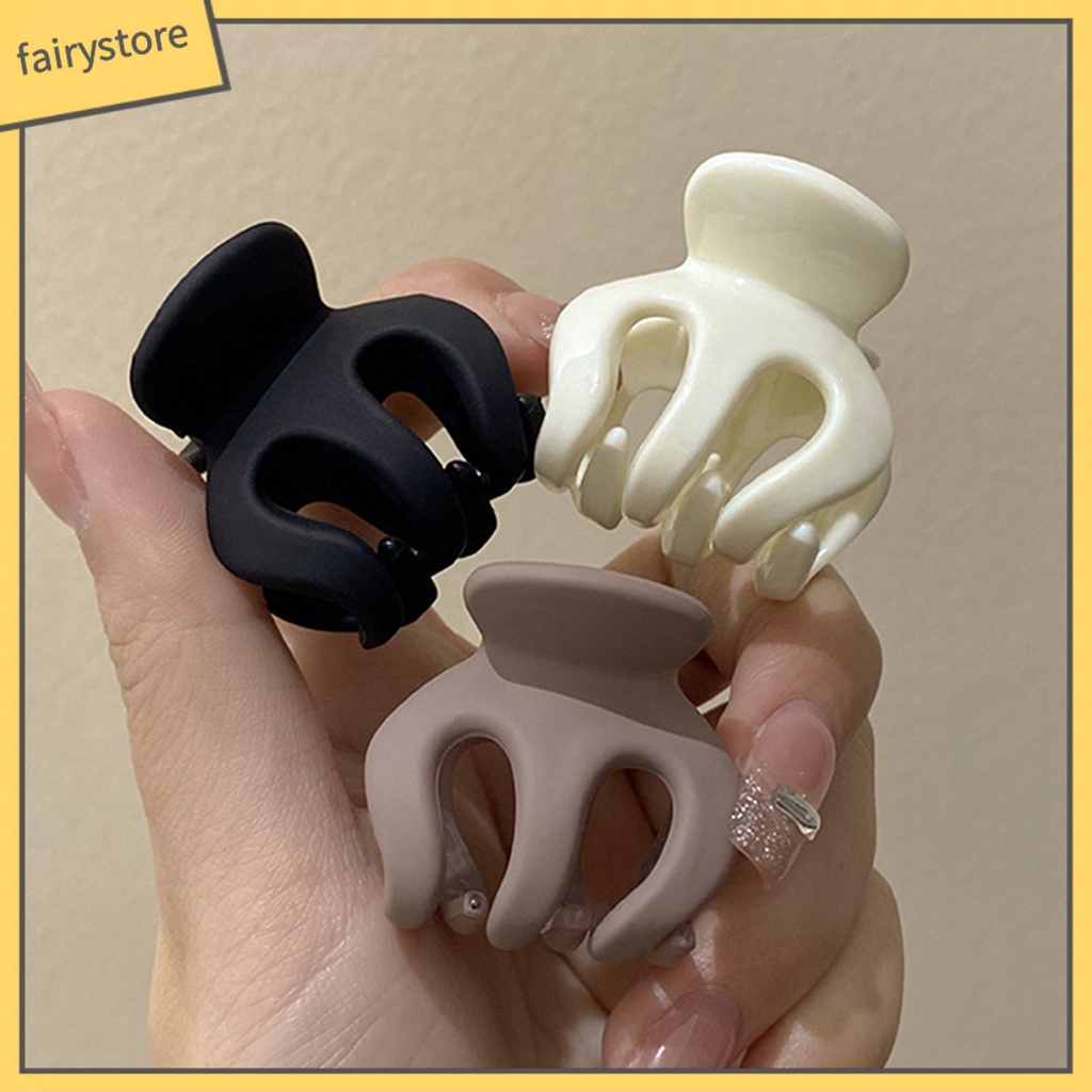 Kẹp Tóc Càng Cua Chống Trượt Màu Sắc Trơn Đơn Giản Cho Nữ