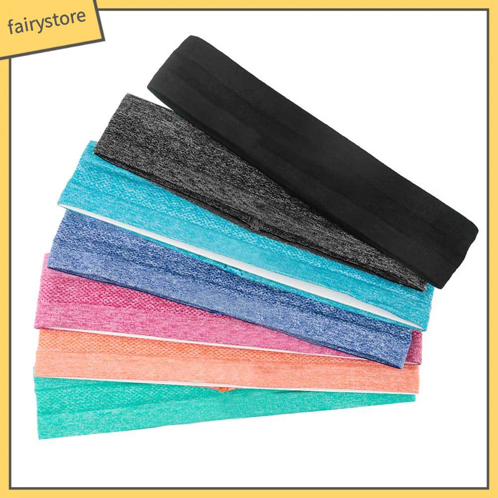 Băng Đô Unisex Co Giãn Chống Trượt Chống Mồ Hôi Màu Trơn Dùng Khi Tập Yoga Chạy Bộ