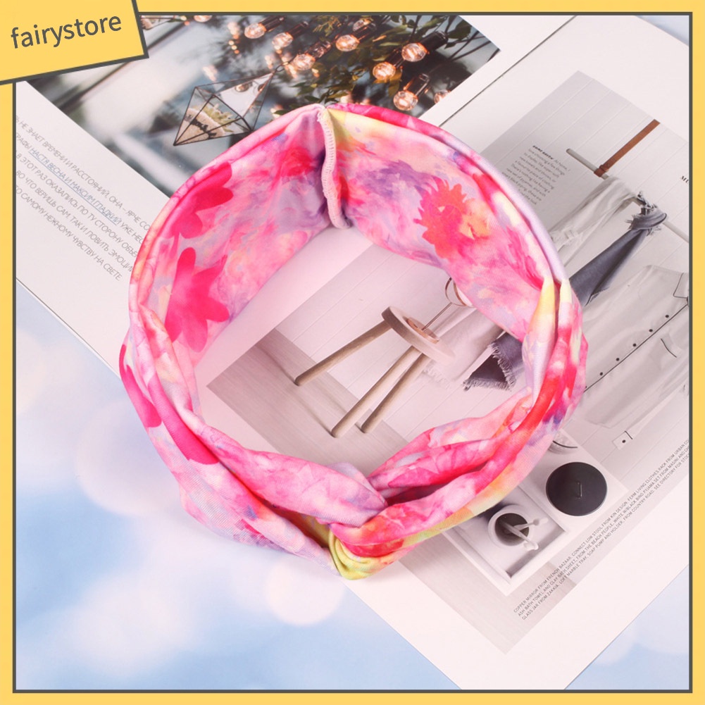 Băng Đô Cài Tóc Thắt Nút Họa Tiết Hoa Dùng Rửa Mặt / Trang Điểm Cho Nữ