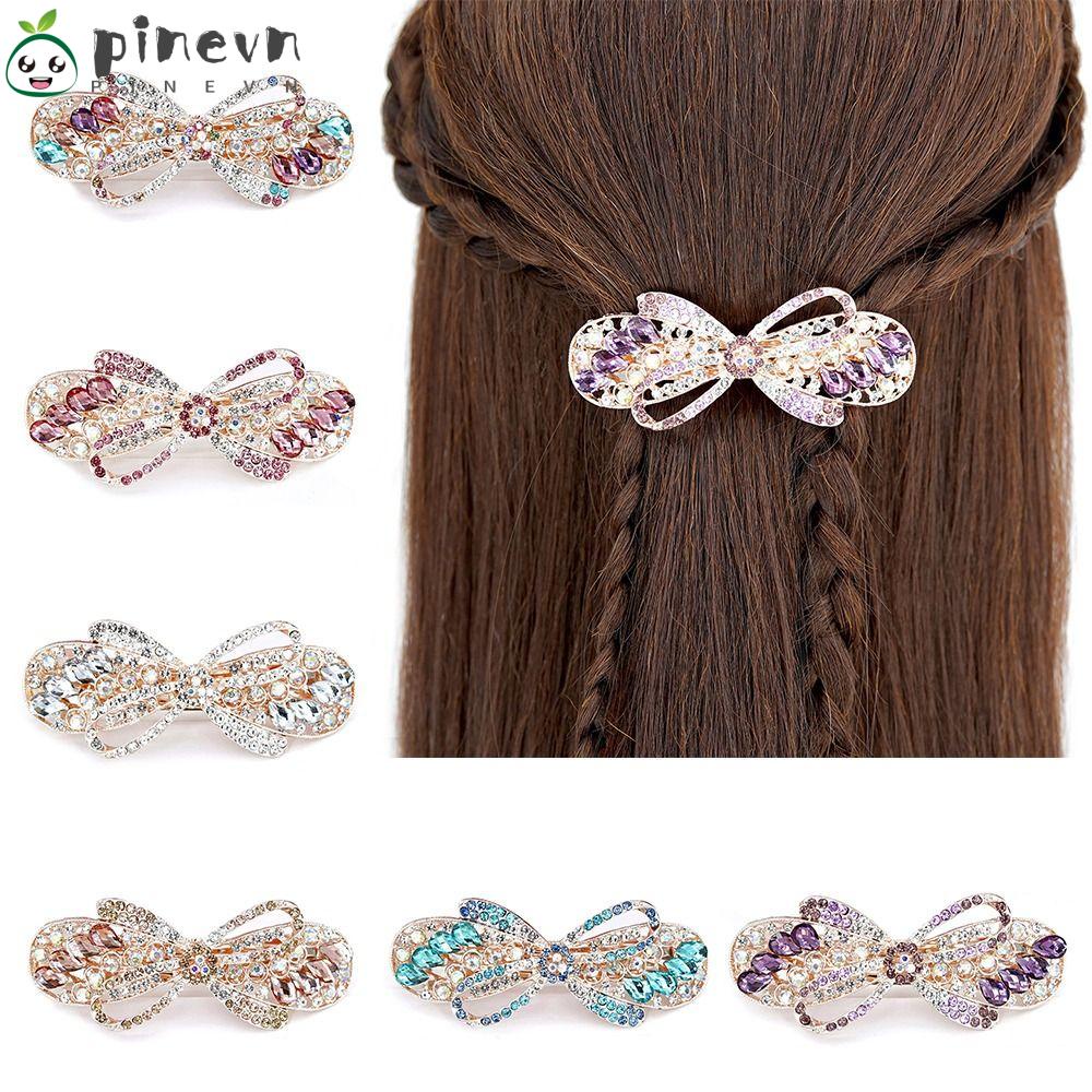 Kẹp Tóc Hình Nơ Đính Đá Thời Trang Cho Nữ