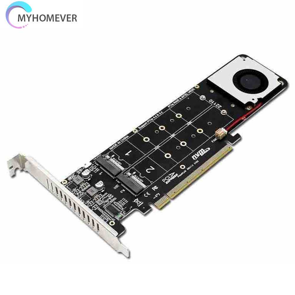 Card Chuyển Đổi 4Disk NVME Raid PCI-E4.0X16 Hai Mặt Cho 2230 / 2242 / 2260 / 2280mm