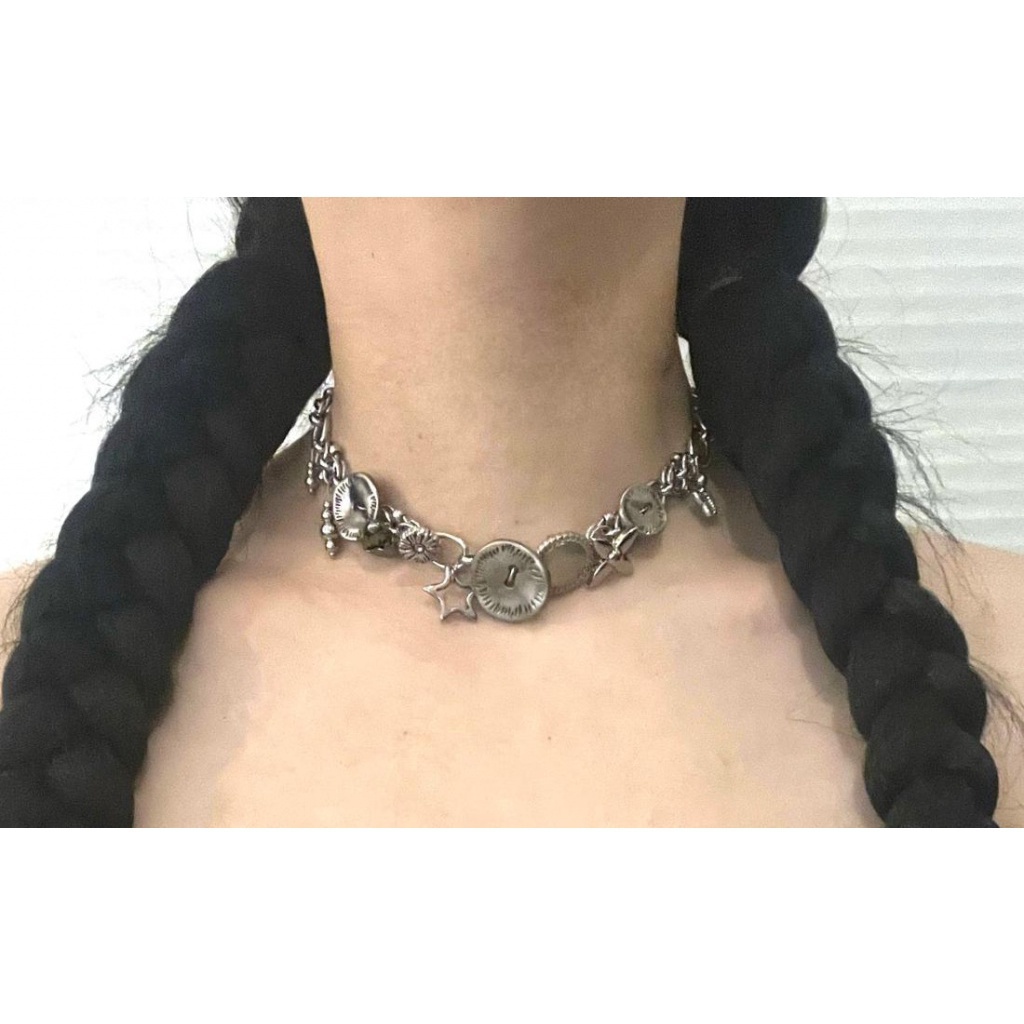Vòng Cổ Choker Kim Loại Thời Trang Thu Đông Cho Cặp Đôi