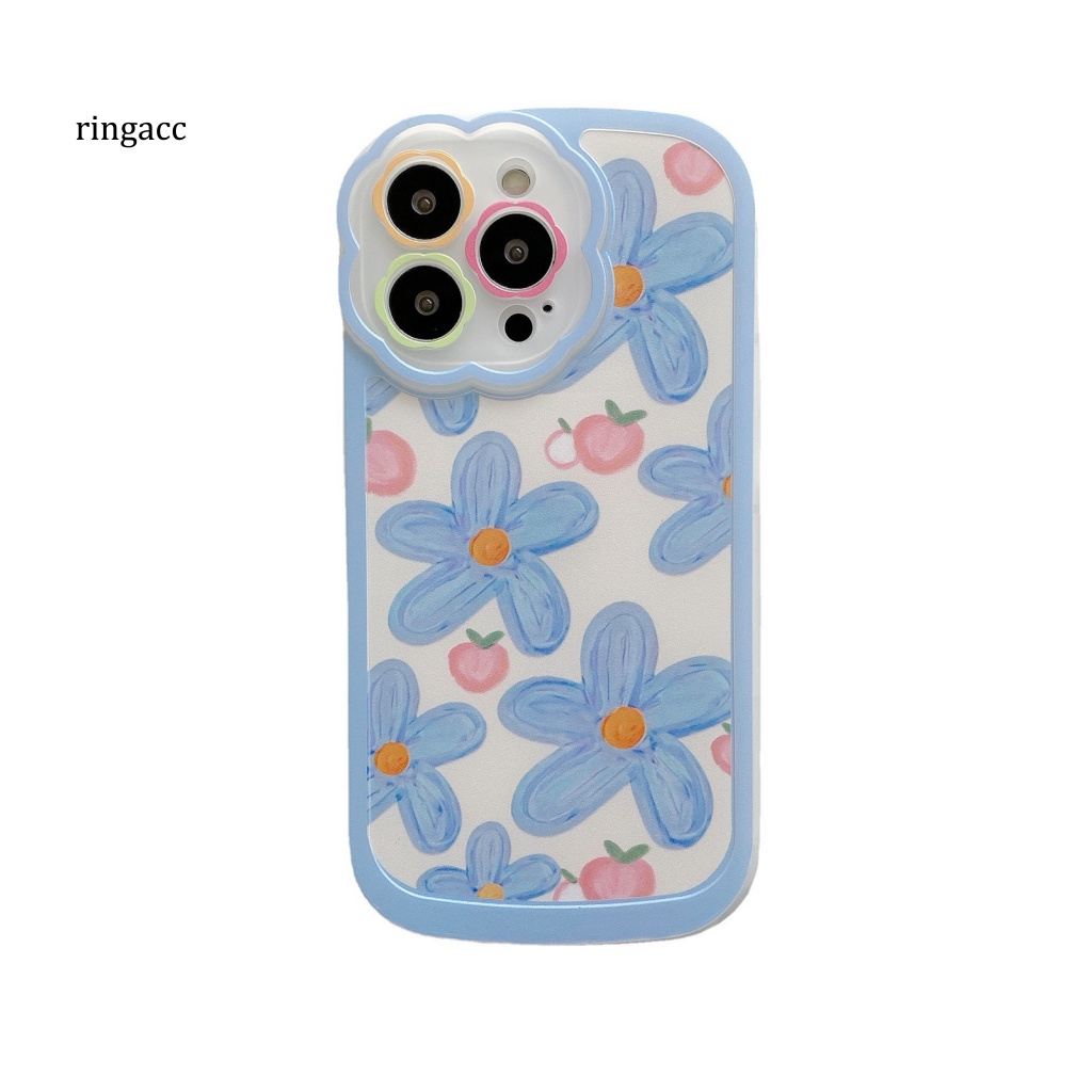 Ốp Điện Thoại Chống Sốc Chống Bụi Họa Tiết Hoa / Gấu / Thỏ Màu Xanh Dương Cho iPhone14 Pro Max / 14 Max RGA