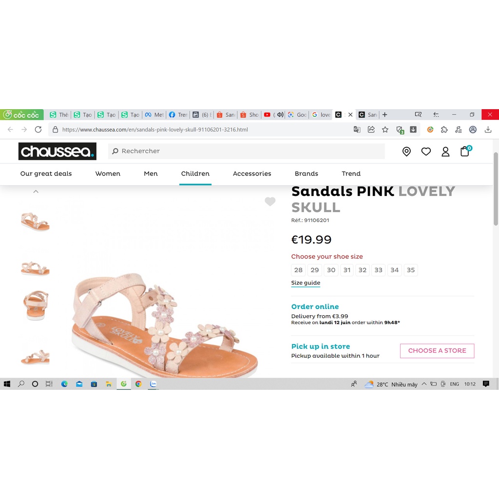 Sandals cho bé hàng LOVELY SKULL xuất xịn