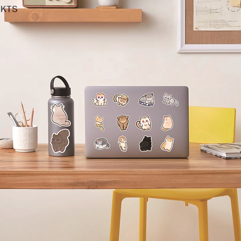Set 50 Miếng Dán Họa Tiết Mèo Hoạt Hình Trang Trí Đa Dụng Chất Lượng Cao
