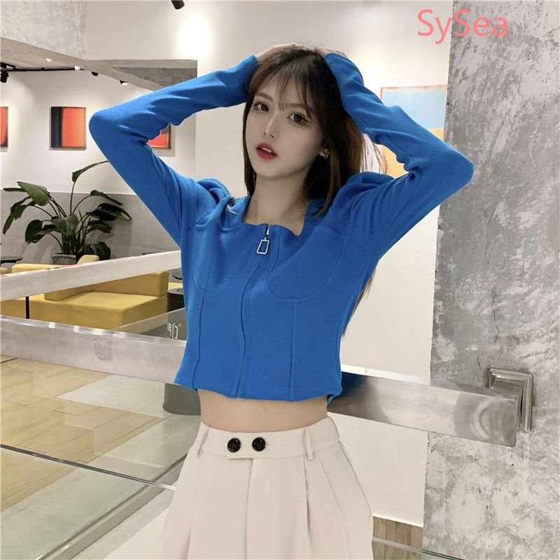 Áo Dệt Kim Tay Phồng Cổ Vuông Thời Trang Pháp Cho Nữ