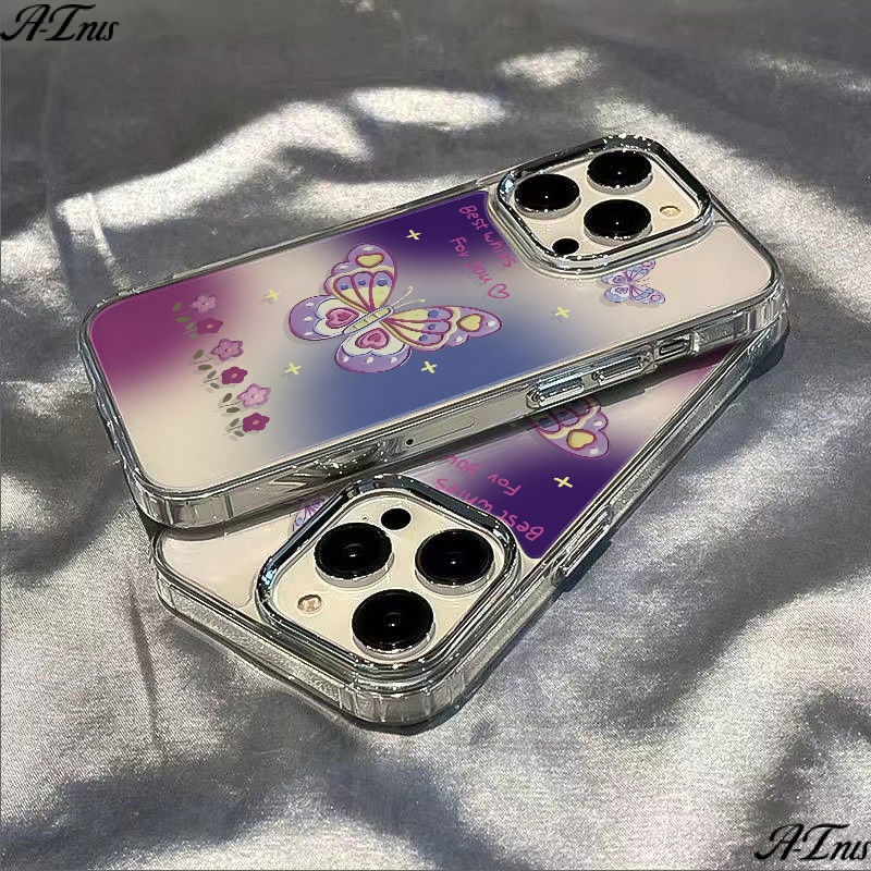 ✅Ốp Điện Thoại Mềm Chống Sốc Họa Tiết Bướm Đơn Giản 8In Cho Iphone 12Plus 13 3X7K 1114pro max7