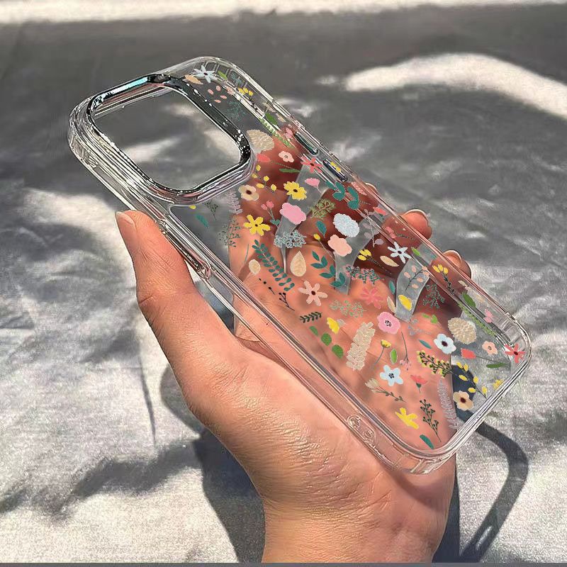 ✅Ốp Điện Thoại Mềm Chống Sốc Họa Tiết Hoa Đơn Giản Cho Iphone 12 14pro78 8X3Q max11 13plus