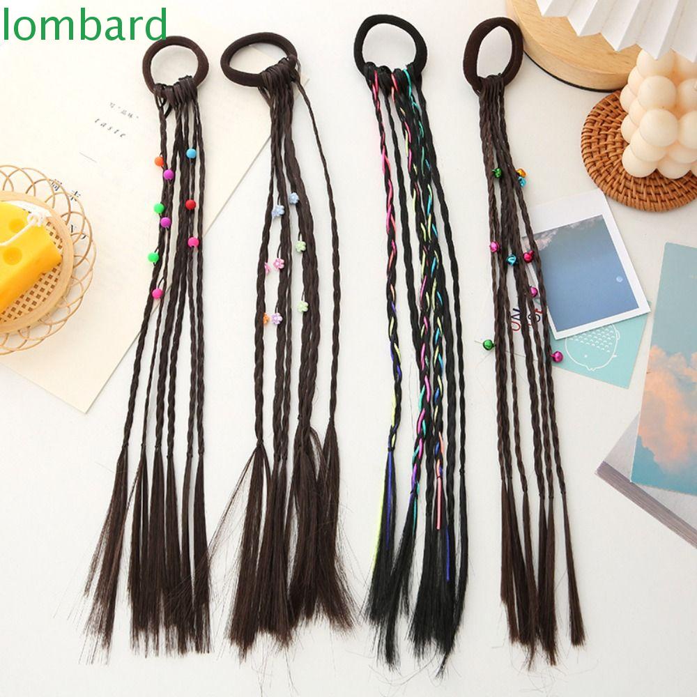 Tóc Giả Bện Sợi Tổng Hợp Co Giãn Đính Hạt Nhiều Màu Chất Lượng Cao Chống Bẩn Tóc Đuôi Ngựa Cho Bé Gái