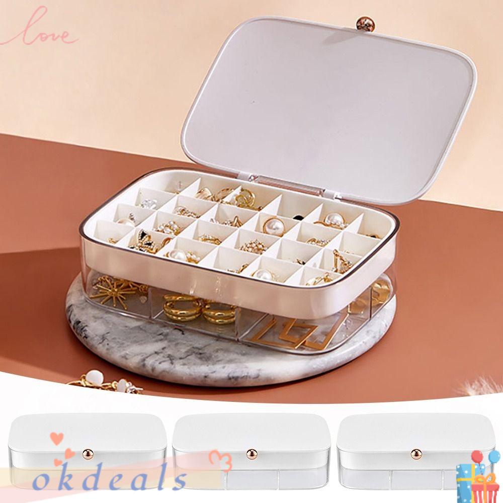 Hộp Đựng Trang Sức Chia Ngăn Bằng Nhựa Có Thể Tháo Rời Tiện Dụng Cho Nữ