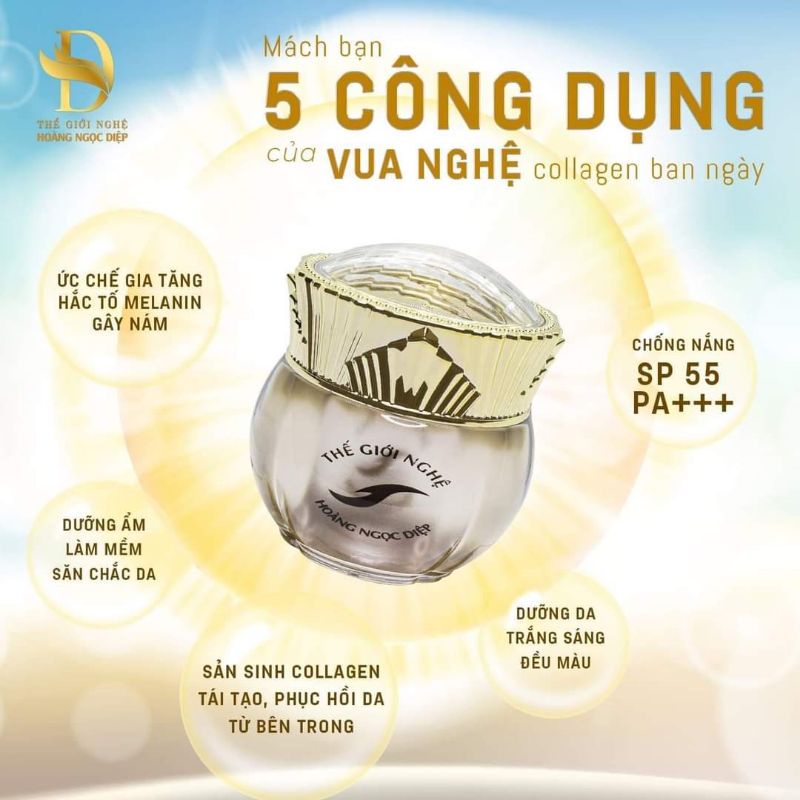 ( HÀNG CHÍNH HÃNG )Vua Nám nghệ Collagen (kem ngày) ❤ Hoàng Ngọc Diệp
