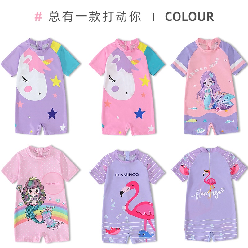 Bộ Đồ Bơi Một Mảnh Chống Nắng Họa Tiết Hoạt Hình Dễ Thương Cho Bé Gái 3-11 Tuổi