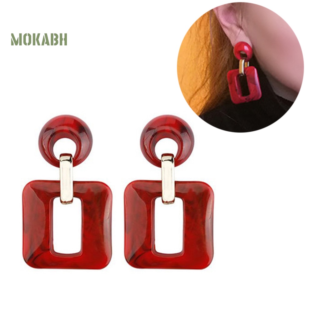 Bông Tai Hình Tròn / Vuông Phong Cách Boho Thời Trang Cho Nữ