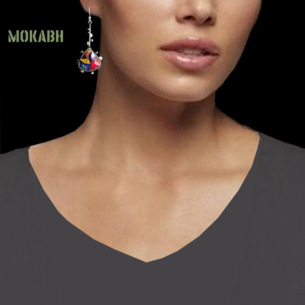 Abh Bông Tai Dạng Móc Hình Giọt Nước Màu Sắc Hợp Thời Trang Cho Nữ