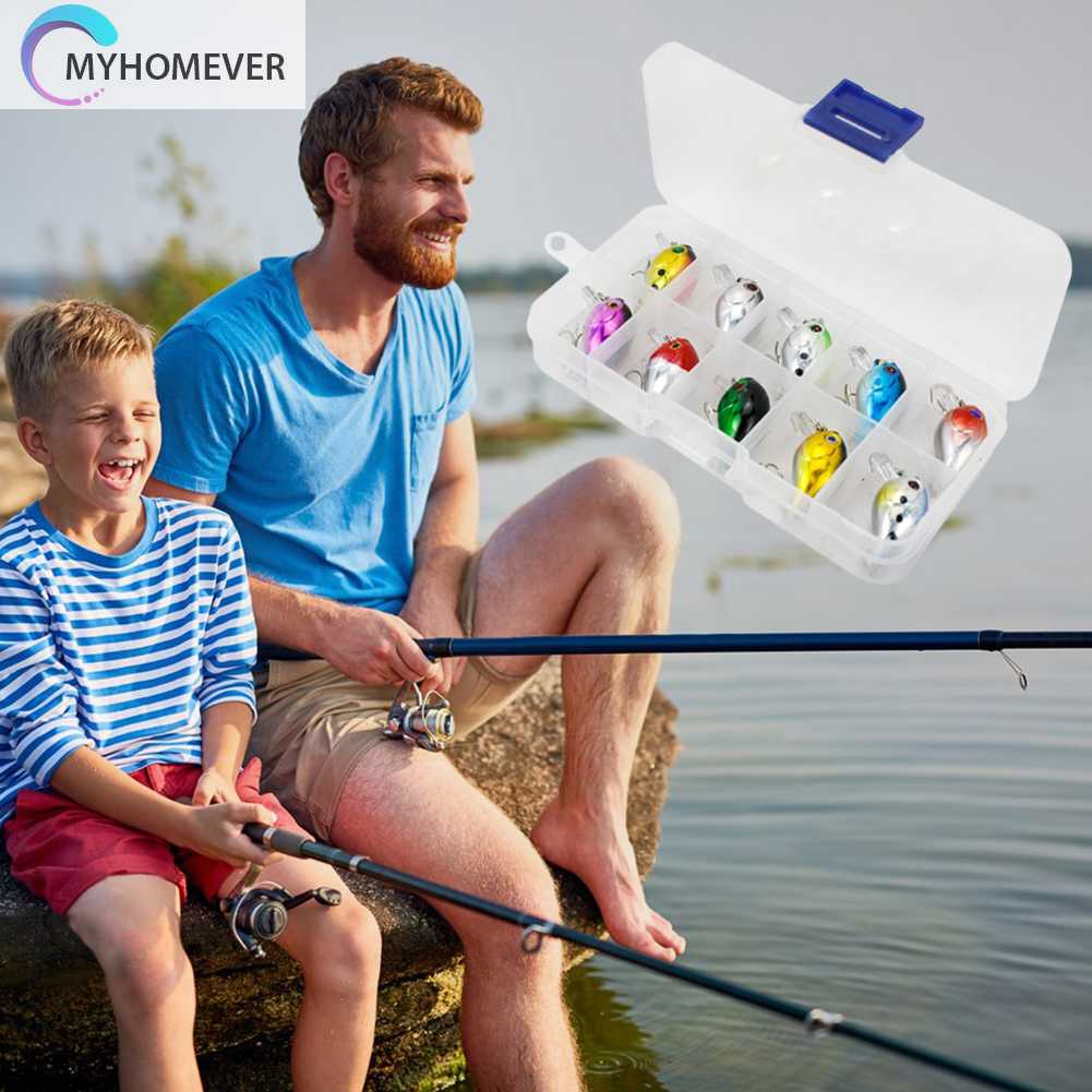 Set 10 Mồi Giả Nhử Cá Bằng Nhựa Gắn Kèm Móc Câu