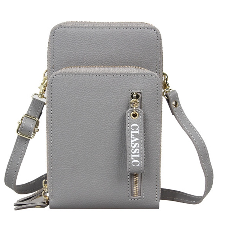 Túi Đeo Vai Đa Năng Màu Trơn Có Khóa Kéo Thời Trang Phong Cách Hàn Quốc Cho Nữ