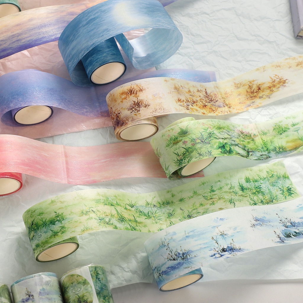 Cuộn Băng Keo Washi Họa Tiết Bầu Trời Sao 40mm * 200cm Dùng Trang Trí DIY