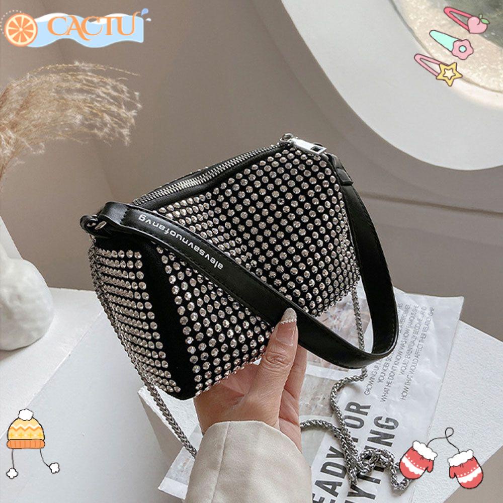 Túi Xách Đeo Vai Lấp Lánh Phối Dây Xích Thời Trang Dự Tiệc