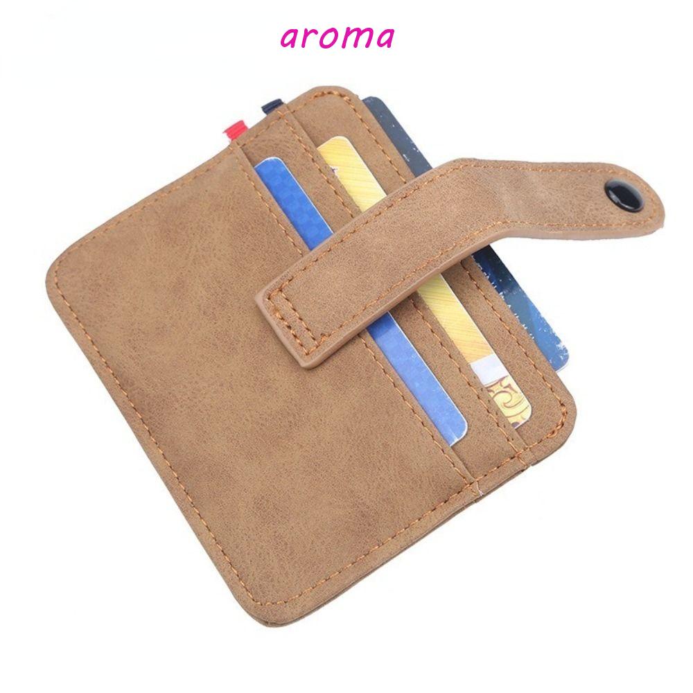 Ví Da PU Dáng Ngắn Đựng Thẻ / Danh Thiếp Nhiều Ngăn Kiểu Retro Cho Nam