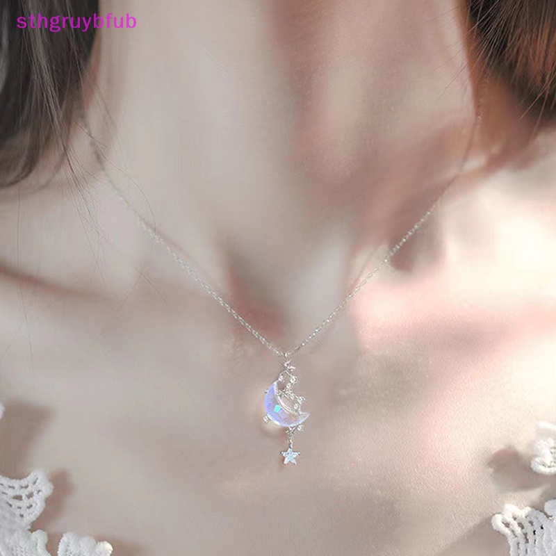 Vòng cổ Thép Titan Đính Đá Mặt Trăng Và Ngôi Sao Lãng Mạn Cho Nữ