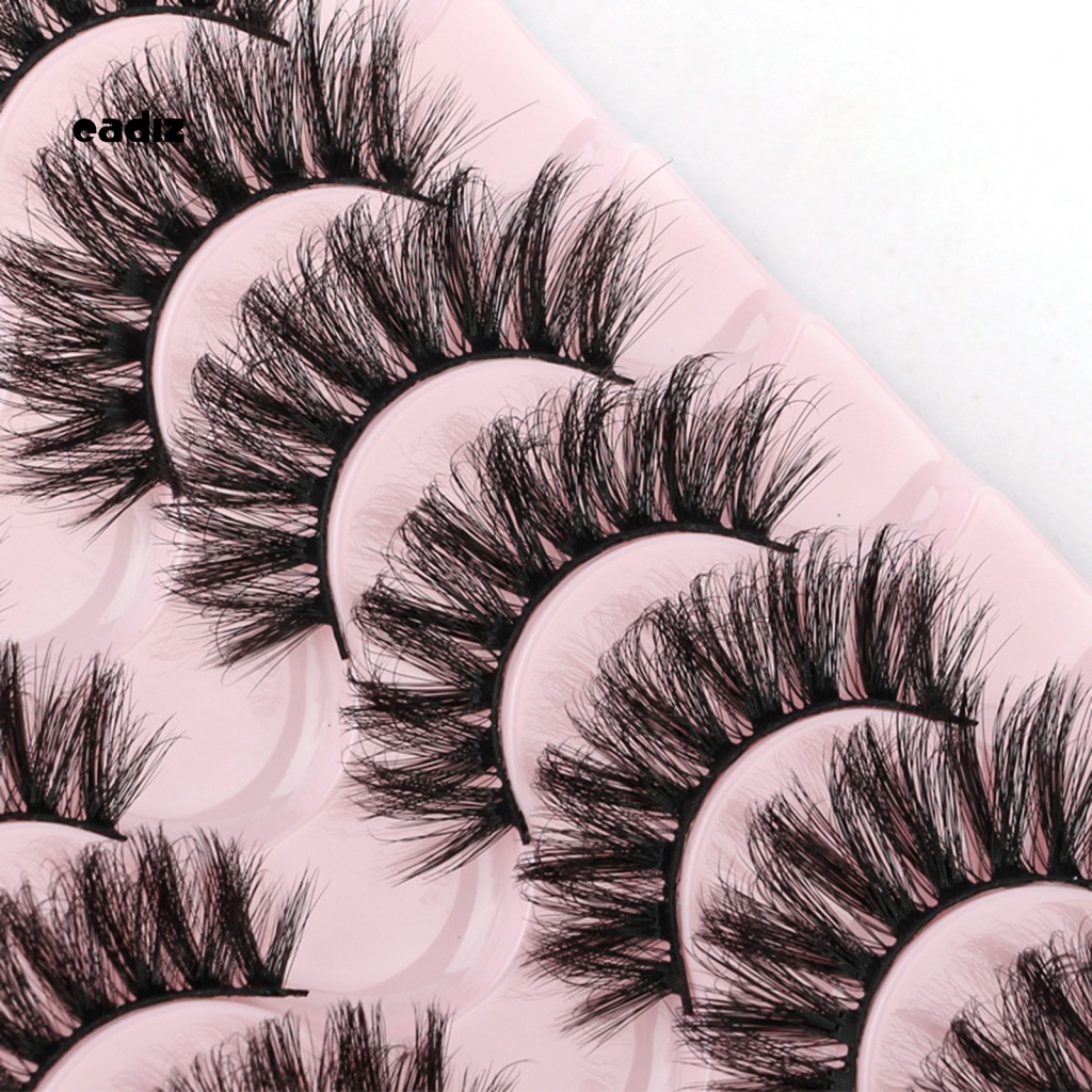 Set 10 Cặp Lông Mi Giả Cong Dày 7D Tự Nhiên Handmade Dành Cho Trang Điểm Mắt