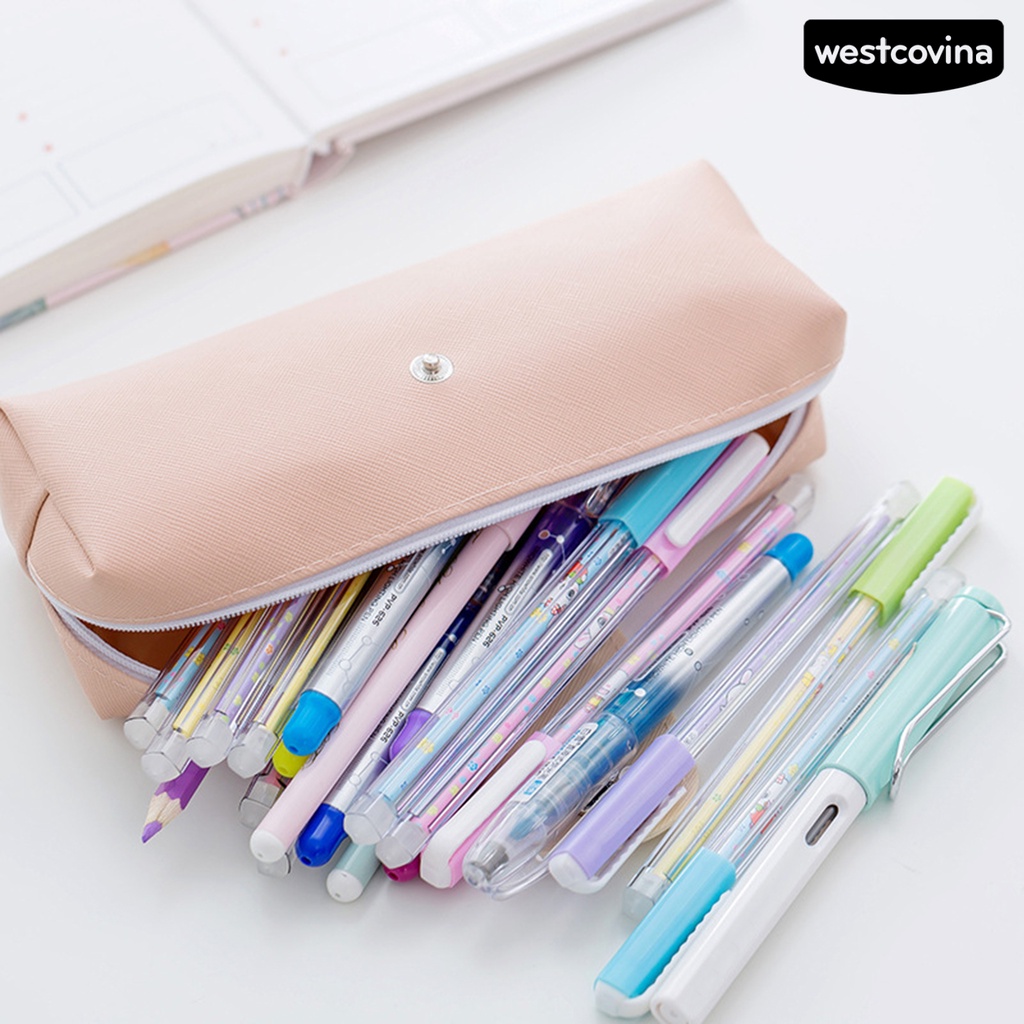 [WSTN]✎Túi Đựng Bút Chì Sức Chứa Lớn Có Khóa Kéo In Họa Tiết Hoạt Hình Dễ Thương Cho Học Sinh