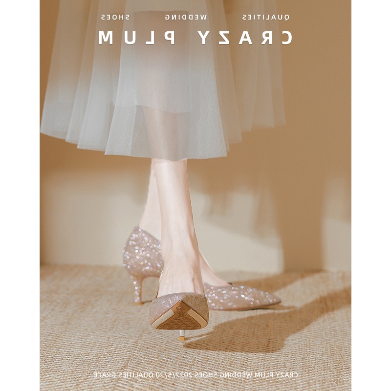 Sandal Cao Gót Mũi Nhọn Thiết Kế Mới Thời Trang 2023 Dành Cho Nữ