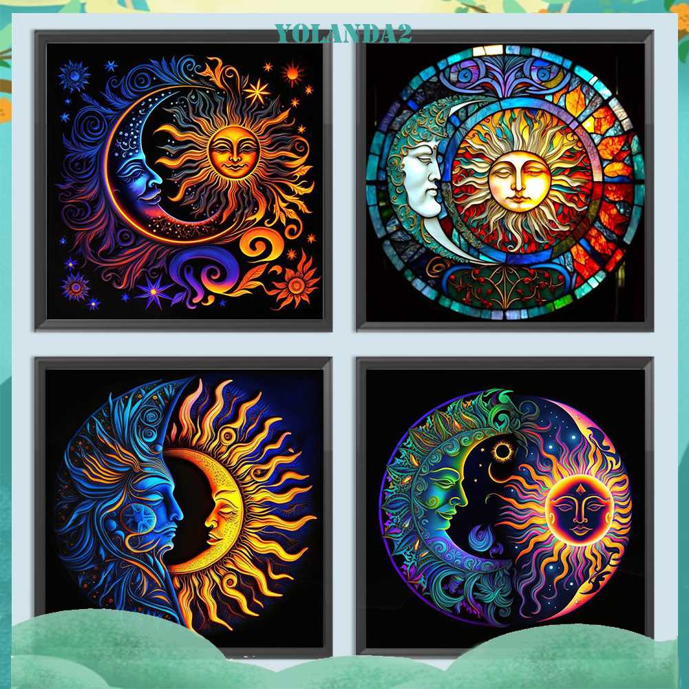 Tranh Đính Đá Kim Cương Toàn Bộ 5D DIY Hình Vẽ Trăng Sao