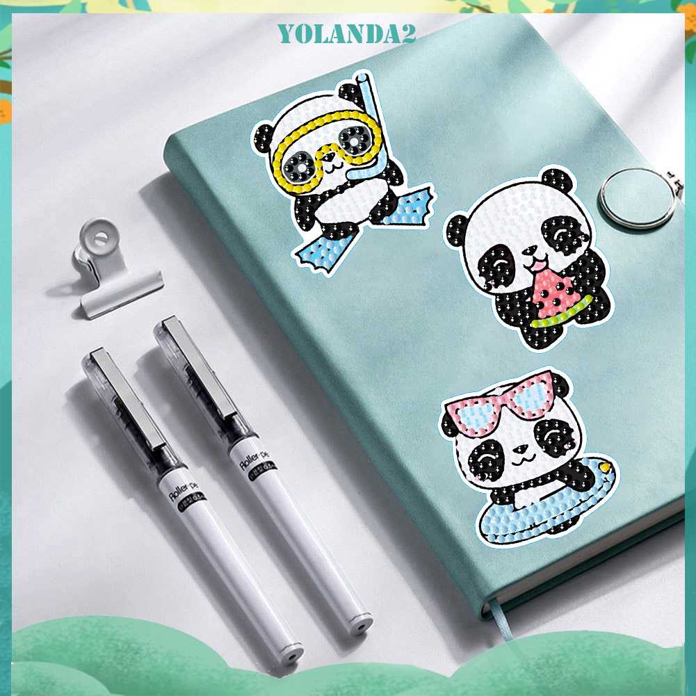 Bộ 2 Tranh Đính Đá 5D Tự Làm Hình Động Vật Dễ Thương Cho Bé Mới Bắt Đầu