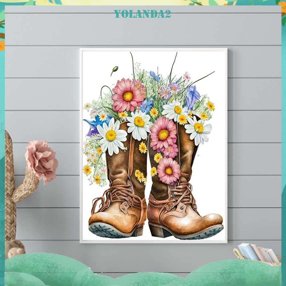 Tranh Đính Đá Kim Cương Toàn Bộ 5D DIY Hình Vẽ Hoa Trang Trí Nhà Cửa