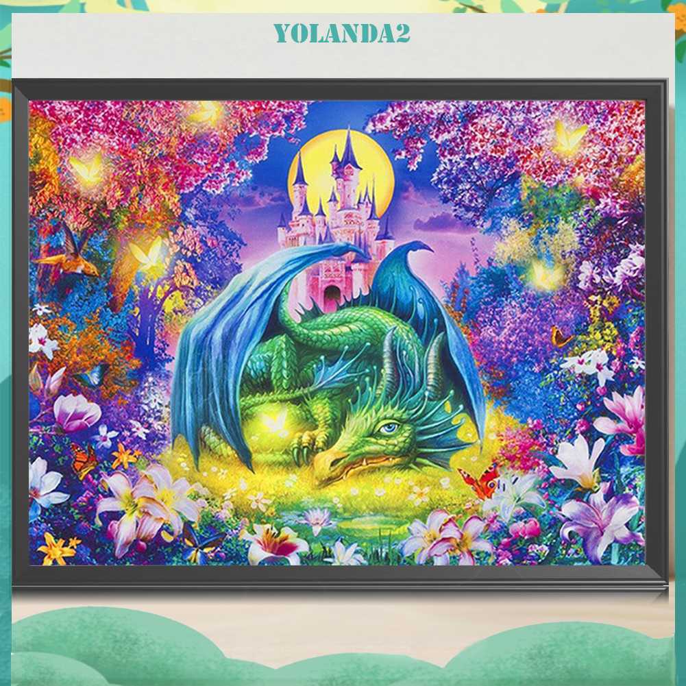 Tranh Đính Đá Kim Cương Toàn Bộ 5D DIY Hình Vẽ Khủng Long