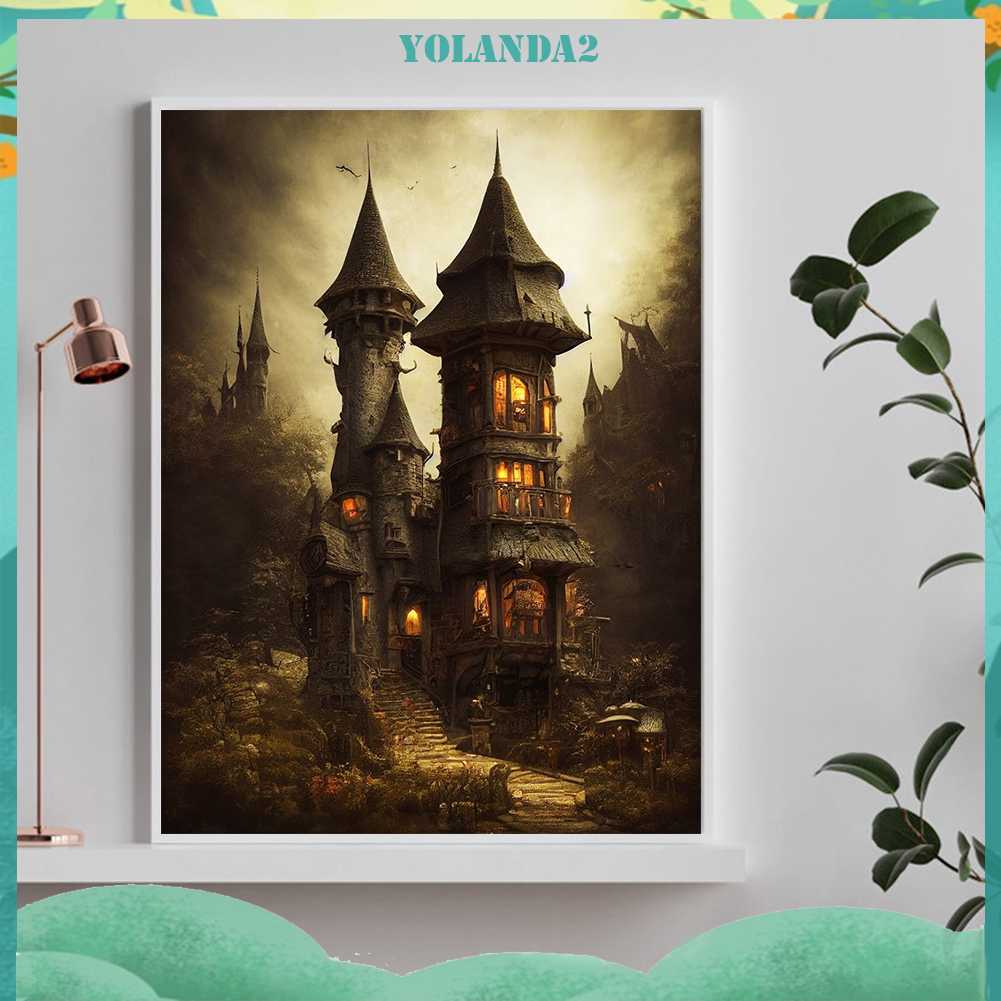 Tranh Đính Đá Kim Cương Toàn Bộ 5D DIY Hình Lâu Đài
