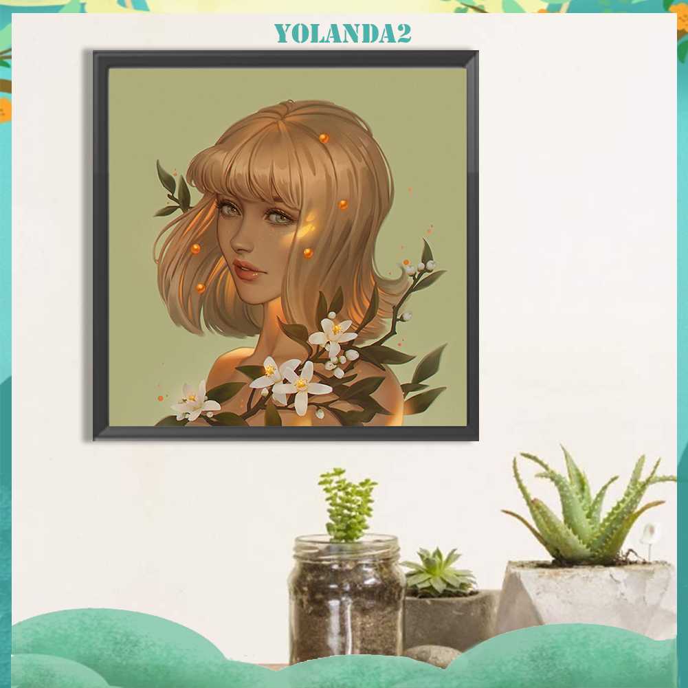 Tranh Đính Đá Kim Cương Toàn Bộ 5D DIY Hình Vẽ Cô Gái Trang Trí Nhà Cửa