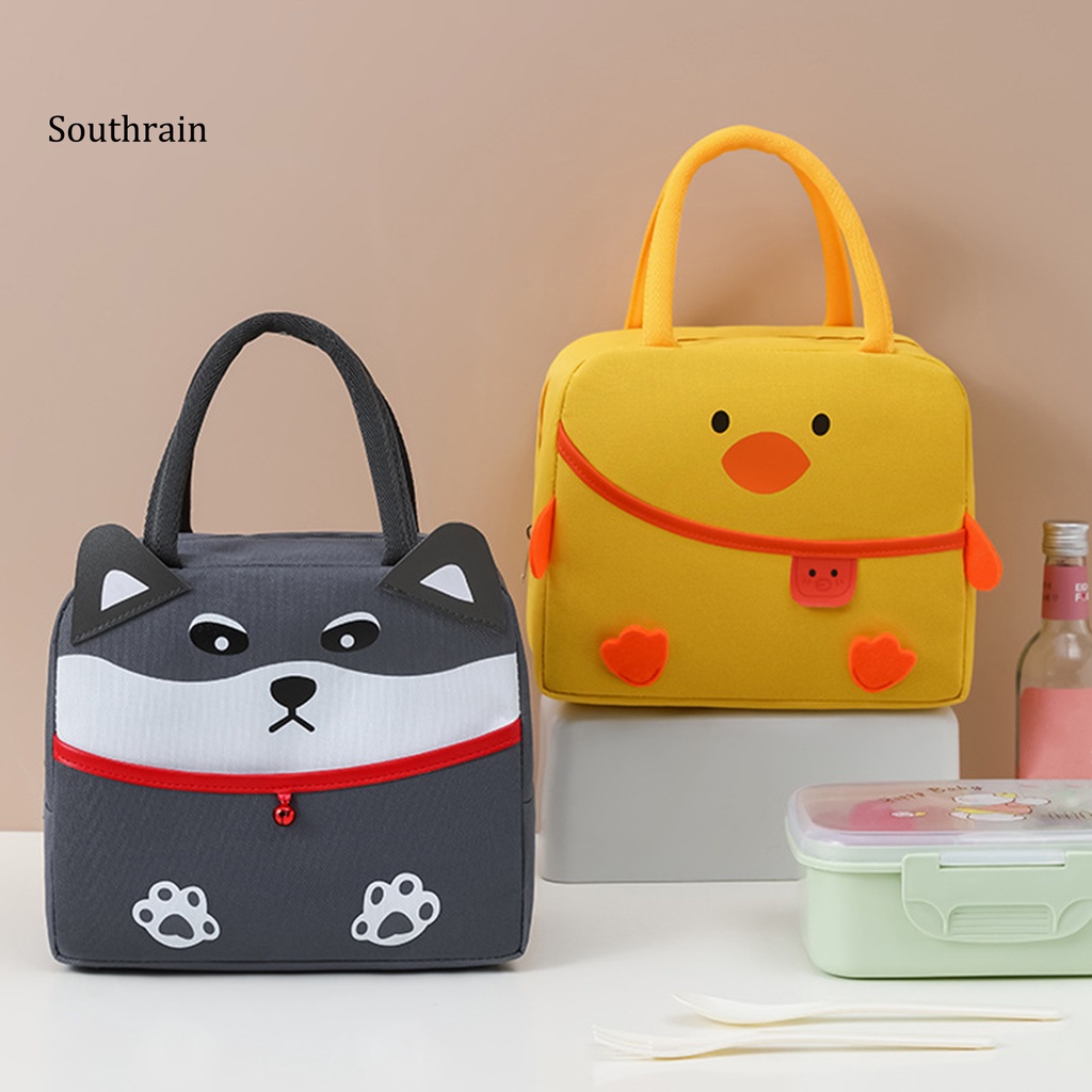 Túi Đựng Cơm Trưa Bằng Vải Oxford Sức Chứa Lớn Chống Bẩn In Họa Tiết Hoạt Hình Có Khóa Kéo Tiện Dụng Cho Văn Phòng