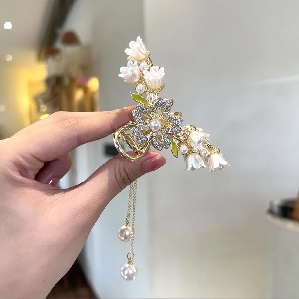 {Ffsd} Kẹp Tóc Đuôi Ngựa Đính Đá Phối Tua Rua Phong Cách Cổ Điển Thanh Lịch Thời Trang Cho Nữ * Bán Chạy