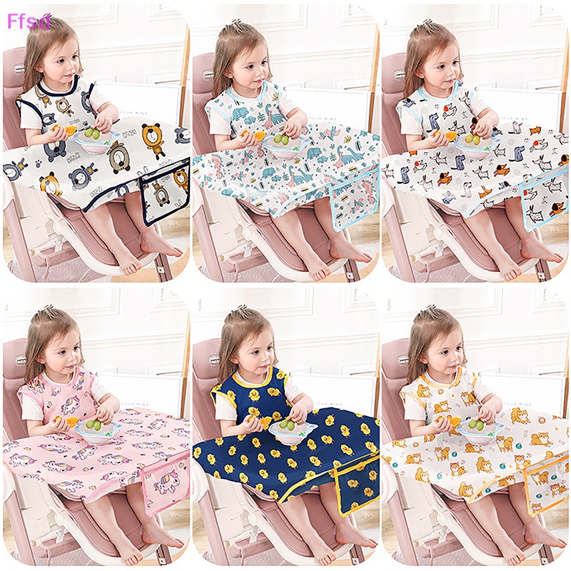 Yếm Ăn Chống Thấm Nước Che Phủ Toàn Diện Dành Cho Bé Trai Gái 6-36 Tháng Tuổi