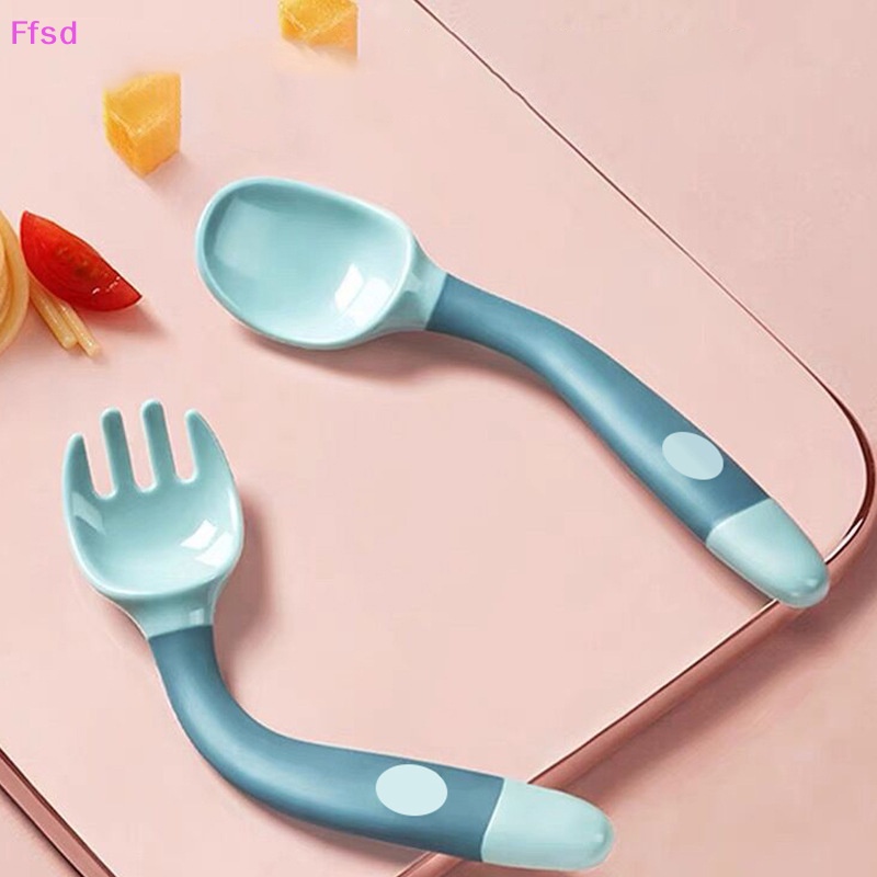 {Ffsd} Bộ Muỗng Nĩa Silicon Tập Ăn Cho Bé