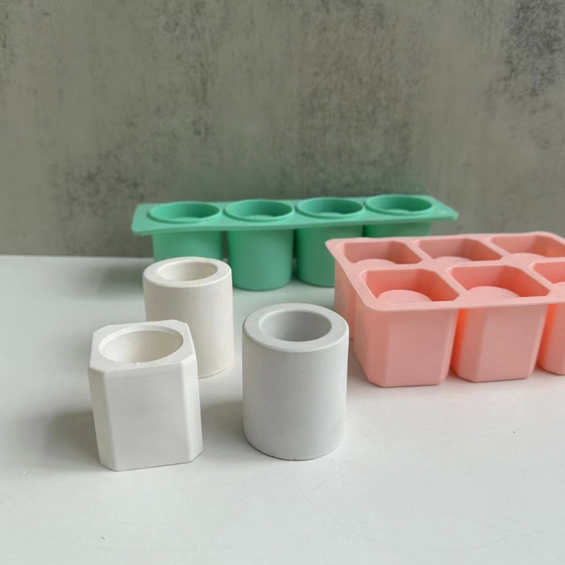 Khuôn Silicone Làm Nến / Chậu Cây Mọng Nước Mini Hình Tròn Dùng Trang Trí