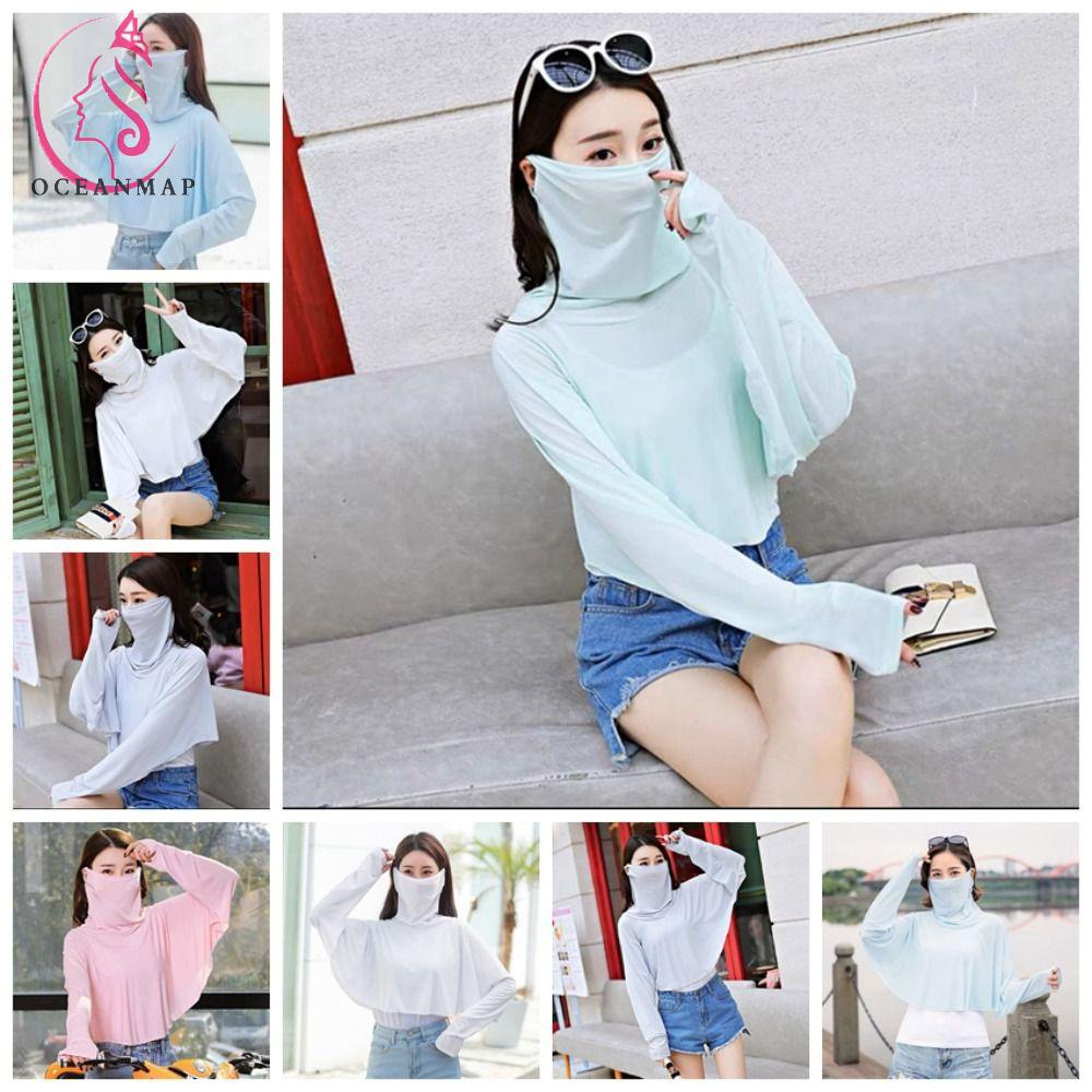 OCEANMAP Găng Tay Chống Nắng Bằng Lụa Lạnh Thoáng Khí Chống Tia UV Cho Nữ