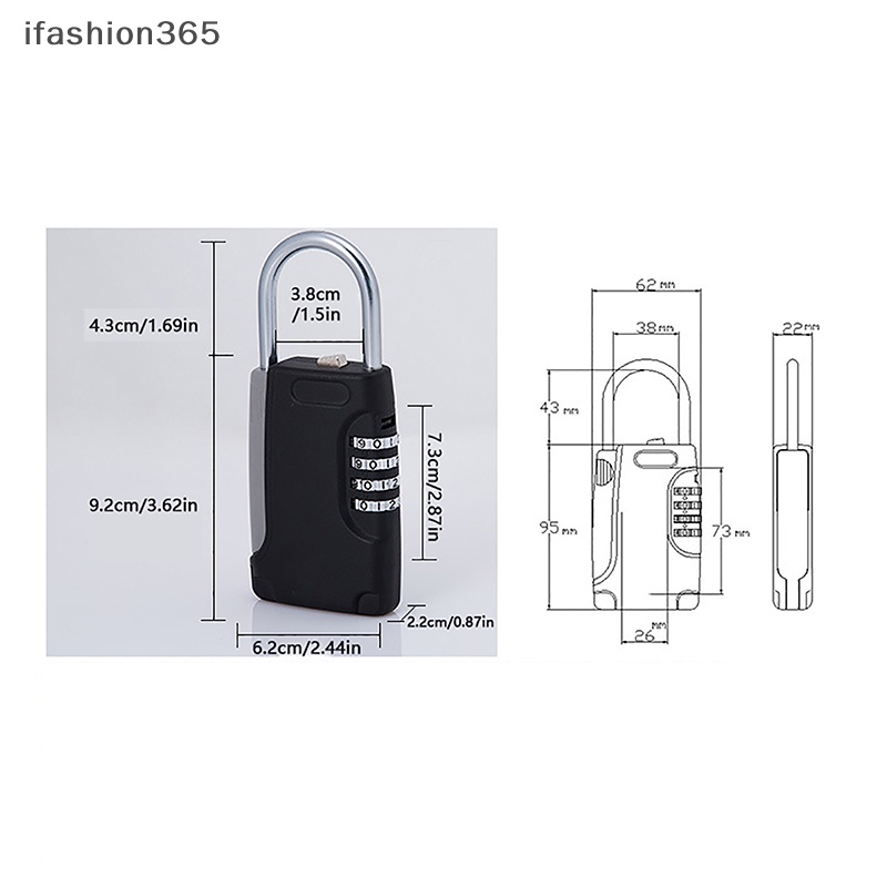 Hộp Khóa Mật Khẩu 4 Chữ Số Kèm Móc Mini Bằng Kim Loại Chất Lượng Cao ifashion365